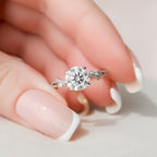 1.50 CT Round Cut Moissanite Nature Inspired Engagement Ring
