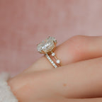 3.0CT Oval Cut Moissanite Dainty Style Bridal Ring Set