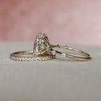 3.0CT Oval Cut Moissanite Dainty Style Bridal Ring Set