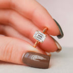 1.50 CT Emerald Cut Moissanite Solitaire Style Engagement Ring