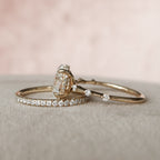 1.50CT Oval Cut Moissanite Dainty Bridal Ring Set