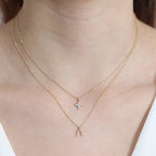 0.07 TCW Round Cut North Star Moissanite Diamond Necklace