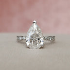 3.0 CT Pear Moissanite Vintage Engagement Ring