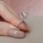3.0 CT Pear Moissanite Vintage Engagement Ring