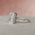 3.50 CT Radiant Moissanite Pave Setting Engagement Ring