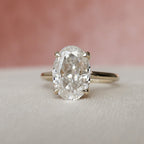 3.0 CT Oval Moissanite Hidden Halo Setting Engagement Ring
