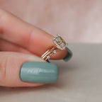 1.0CT Radiant Cut Moissanite Solitaire Bridal Ring Set