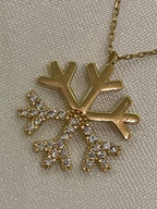 0.25 TCW Round Cut Snow Flake Moissanite Diamond Necklace