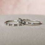 1.0CT Round Cut Moissanite Dainty Bridal Ring Set