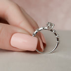 1.0 CT Round Cut Dainty Style Moissanite Engagement Ring