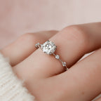 1.0 CT Round Cut Dainty Style Moissanite Engagement Ring
