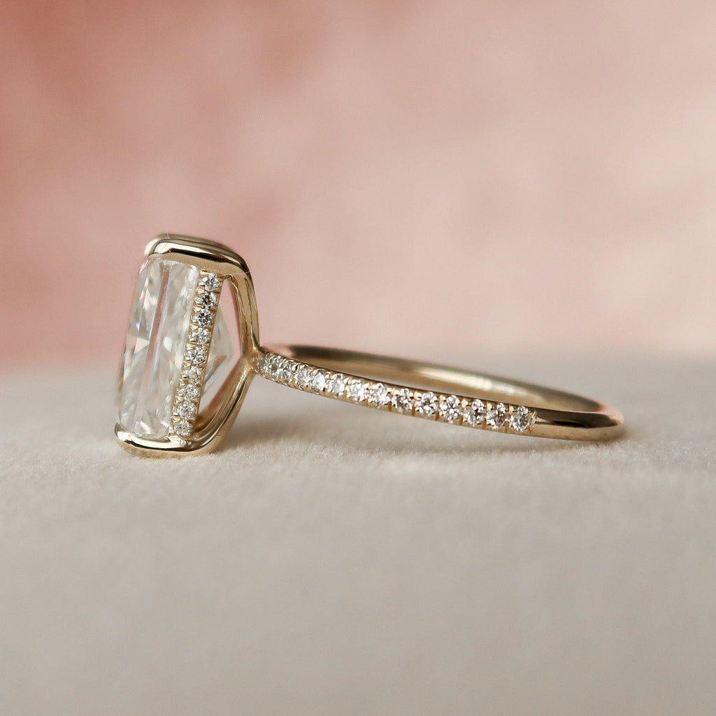 5.0 CT Radiant Moissanite Pave Engagement Ring