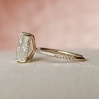 5.0 CT Radiant Moissanite Pave Engagement Ring