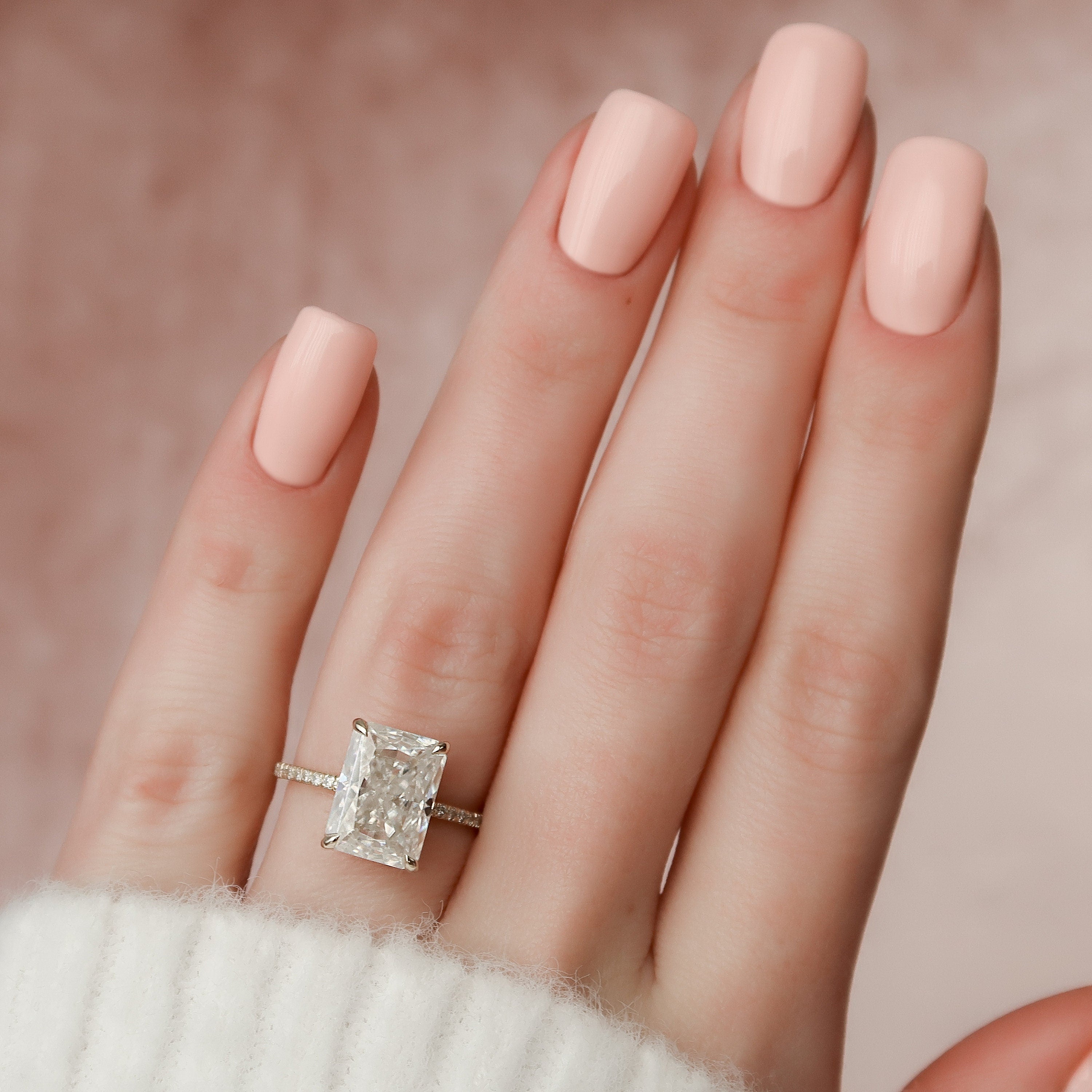 5.0 CT Radiant Moissanite Pave Engagement Ring Secondary image