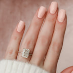 5.0 CT Radiant Moissanite Pave Engagement Ring