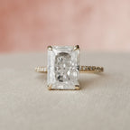 5.0 CT Radiant Moissanite Pave Engagement Ring