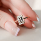 3.0 CT Emerald Moissanite Hidden Halo Setting Engagement Ring