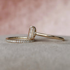 2.0CT Emerald Cut Moissanite Solitaire Bridal Ring Set
