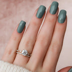 1.50CT Round Brilliant Cut Moissanite Dainty Bridal Ring Set