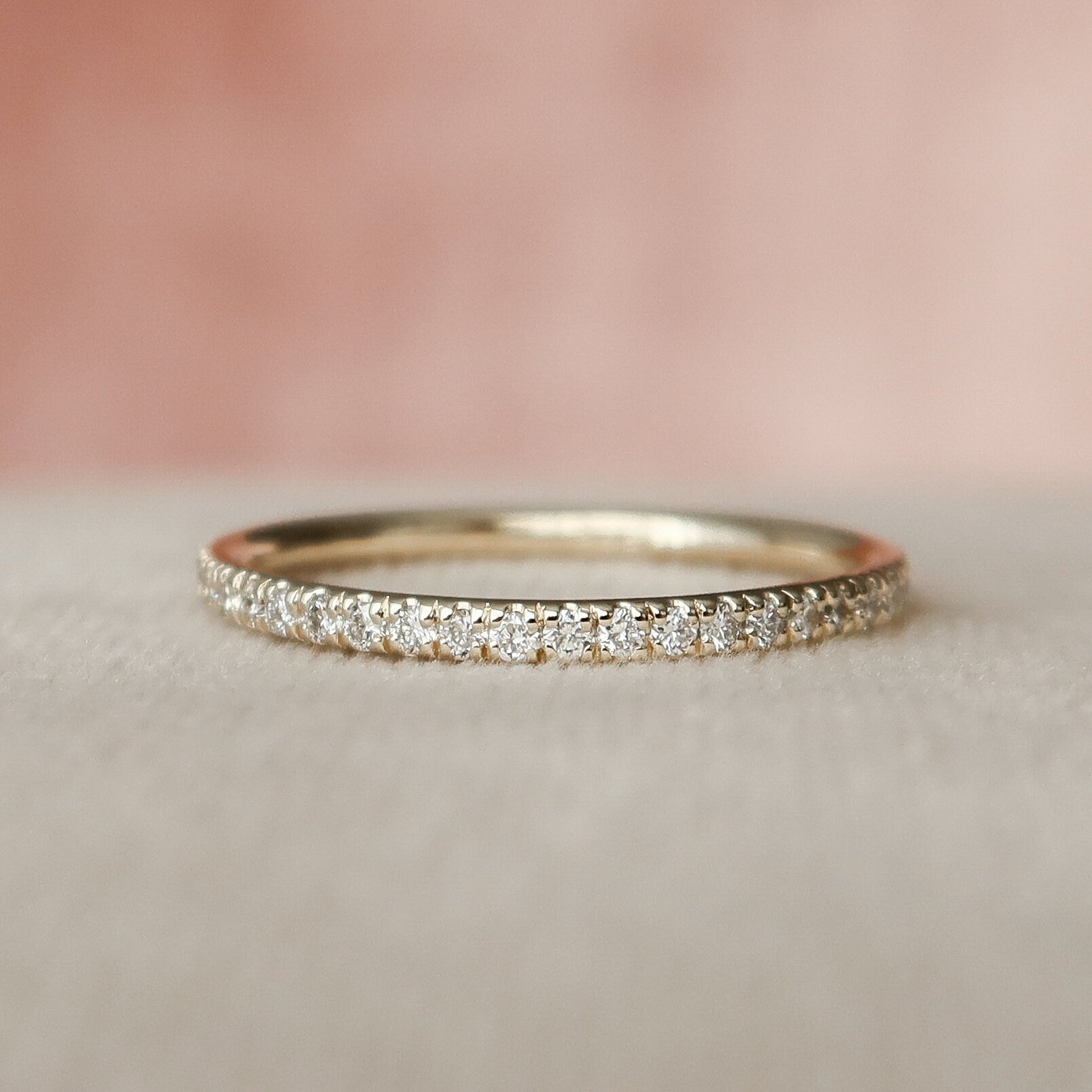 1.50CT Round Brilliant Cut Moissanite Dainty Bridal Ring Set