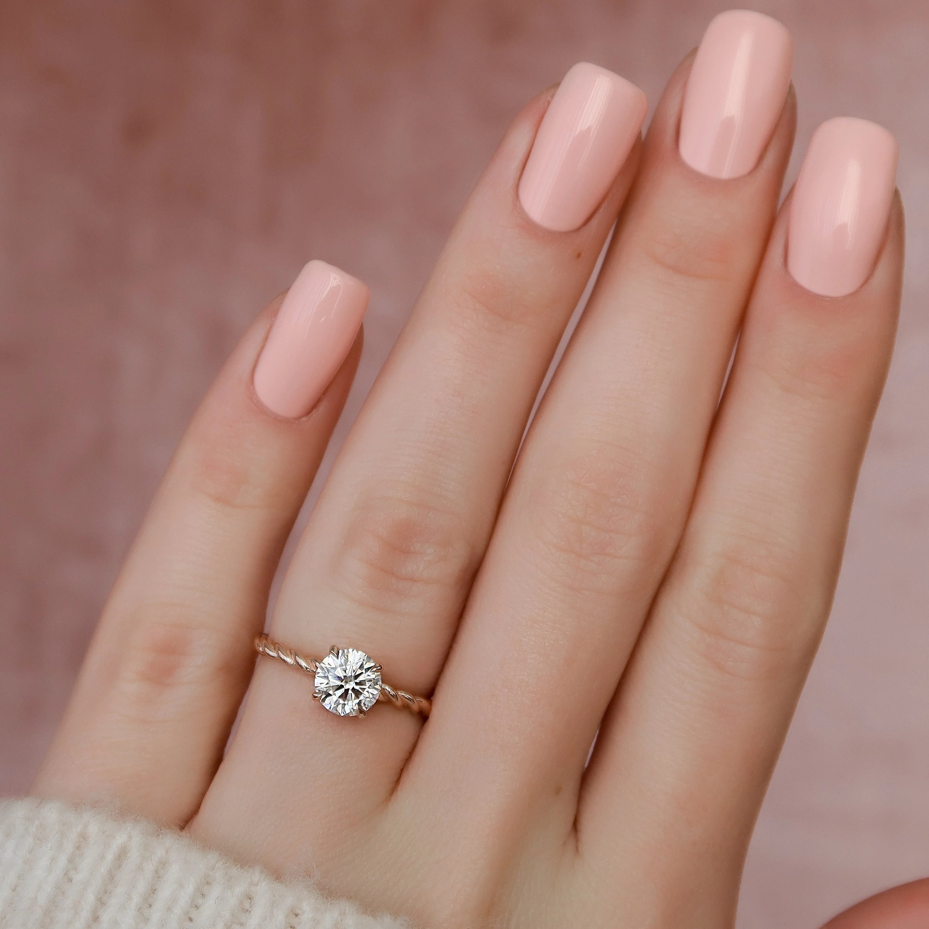 1.0CT Round Cut Moissanite Braided Bridal Ring Set