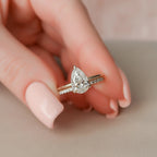 1.50CT Pear Cut Moissanite Solitaire Bridal Ring Set