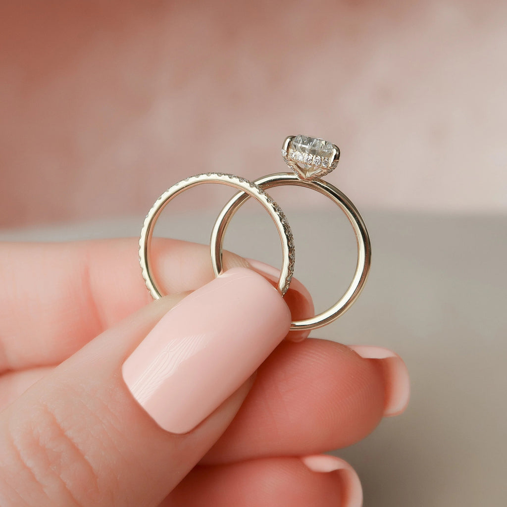 1.50CT Pear Cut Moissanite Solitaire Bridal Ring Set