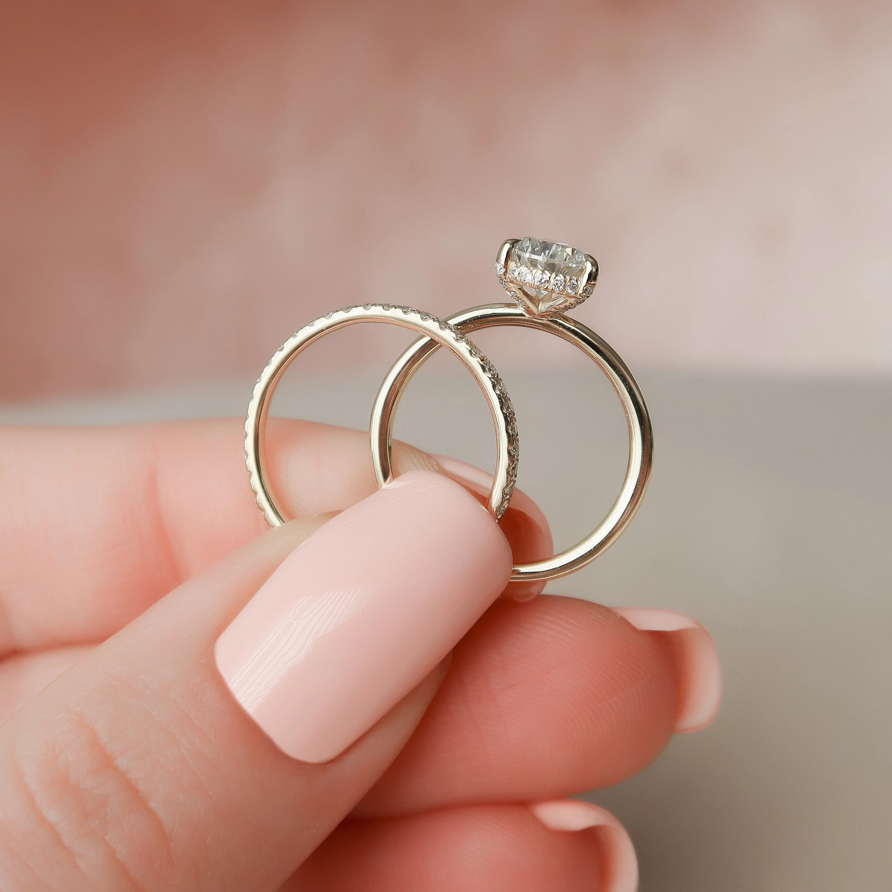 1.50CT Pear Cut Moissanite Solitaire Bridal Ring Set