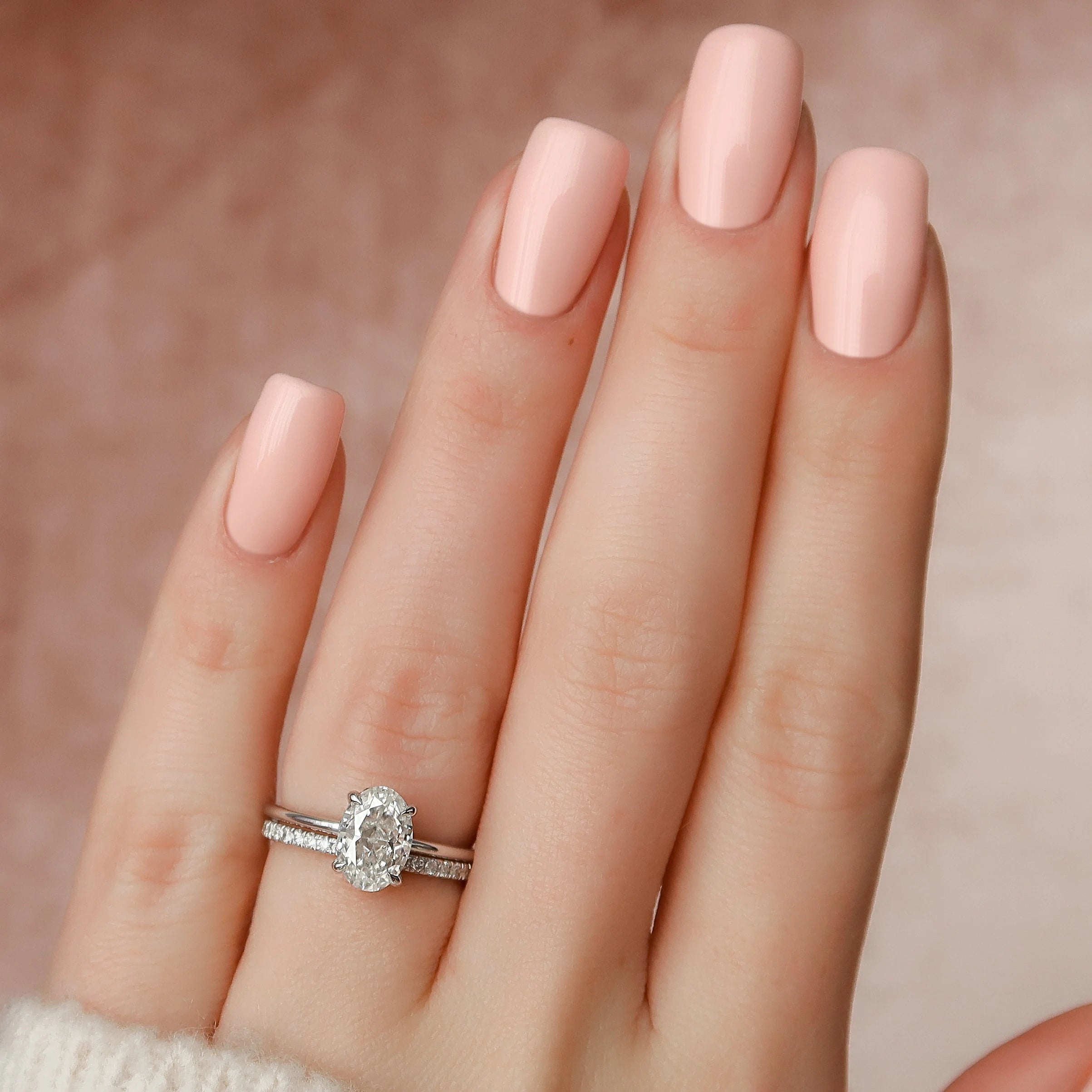 1.50CT Oval Cut Moissanite Solitaire Bridal Ring Set