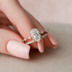 1.50CT Oval Cut Moissanite Dainty Bridal Ring Set