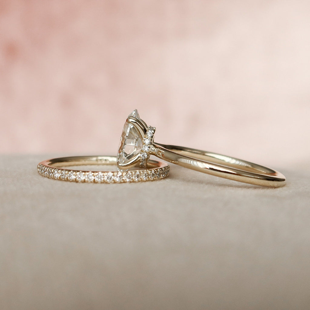 1.50CT Oval Cut Moissanite Solitaire Bridal Ring Set