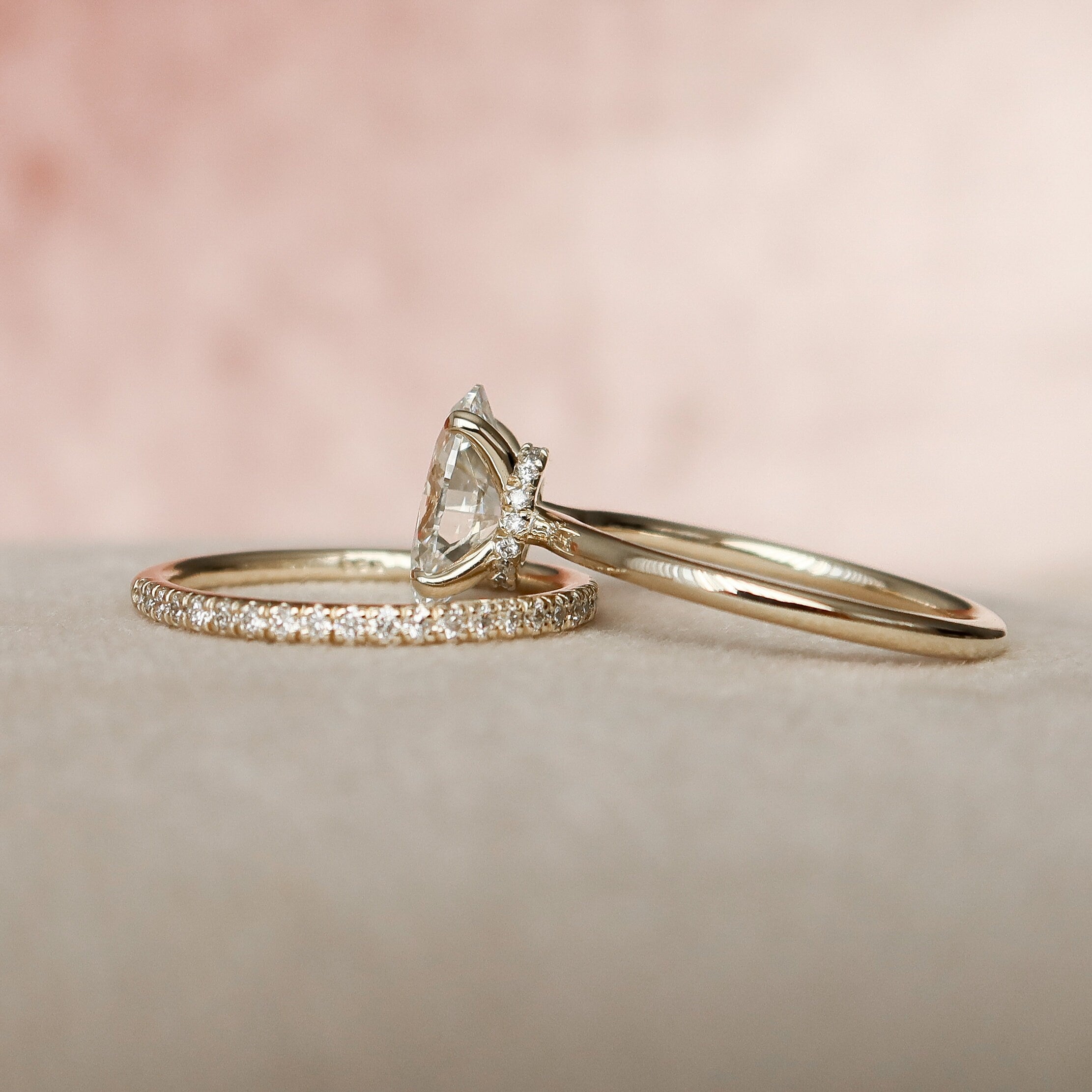1.50CT Oval Cut Moissanite Solitaire Bridal Ring Set