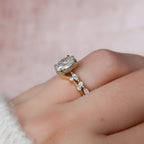 2.0CT Oval Cut Moissanite Dainty Bridal Ring Set