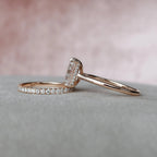 3.0CT Emerald Cut Moissanite Solitaire Bridal Ring Set