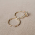 1.50CT Round Brilliant Cut Moissanite Dainty Bridal Ring Set