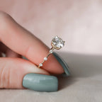 1.50CT Round Brilliant Cut Moissanite Dainty Bridal Ring Set