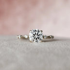1.50CT Round Brilliant Cut Moissanite Dainty Bridal Ring Set