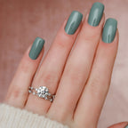 2.0CT Round Brilliant Cut Moissanite Dainty Bridal Ring Set
