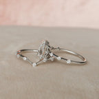 3.0CT Oval Cut Moissanite Dainty Style Bridal Ring Set