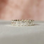 2.0CT Emerald Cut Moissanite Solitaire Bridal Ring Set