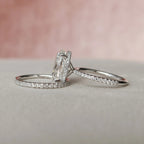 3.50CT Oval Cut Moissanite Pave Bridal Ring Set
