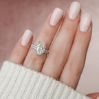 3.50CT Oval Cut Moissanite Pave Bridal Ring Set