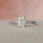 1.0CT Radiant Cut Moissanite Solitaire Bridal Ring Set
