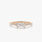 0.25 TCW Baguette and Round Cut Bow Moissanite Wedding Band