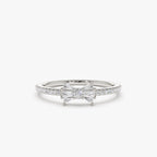 0.25 TCW Baguette and Round Cut Bow Moissanite Wedding Band