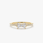 0.25 TCW Baguette and Round Cut Bow Moissanite Wedding Band