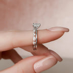 1.0CT Radiant Cut Moissanite Solitaire Bridal Ring Set