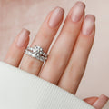 2.50CT Round Cut Moissanite Pave Bridal Ring Set