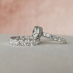 2.50CT Round Cut Moissanite Pave Bridal Ring Set