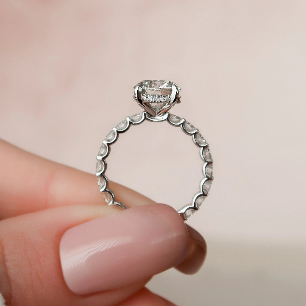 2.50CT Round Cut Moissanite Pave Bridal Ring Set